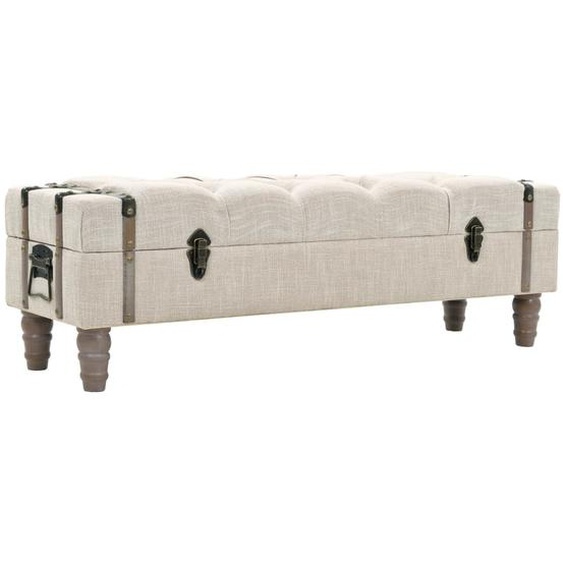 Banc de rangement Bois massif et acier 111x34x37 cm