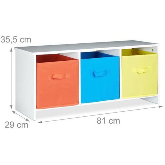 Banc de rangement enfant caisse a jouets coloree banc en bois boîte a jouets pliable 81 cm blanc