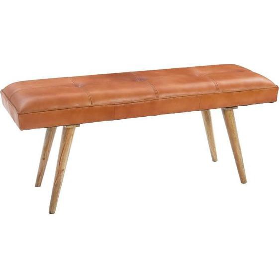 Banc de salle à manger vintage en bois massif manguier - Collection Sef Marron