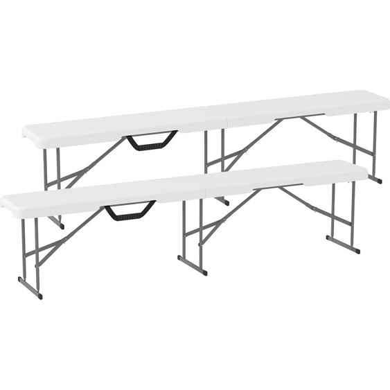 Banc de tente à bière Outsunny Banc de fête pliable avec poignée, pieds en métal