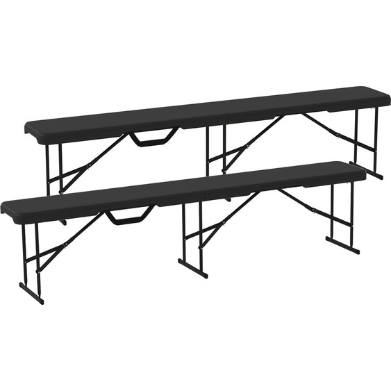 Banc de tente à bière Outsunny Banc de fête pliable avec poignée, pieds en métal