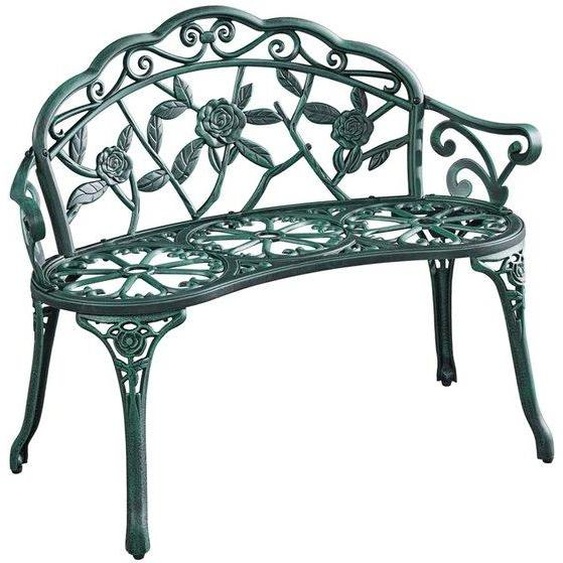Banc de terrasse en aluminium avec dossier et accoudoirs, résistant aux intempéries, pour balcon, terrasse ou jardin