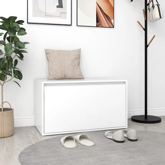 Banc dentrée 80x40x45 cm Blanc Bois d’ingénierie