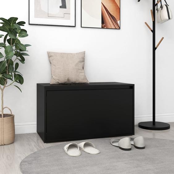 Banc dentrée 80x40x45 cm Noir Bois dingénierie