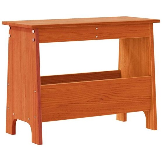 Banc dentrée cire marron 60x28x45 cm bois de pin massif
