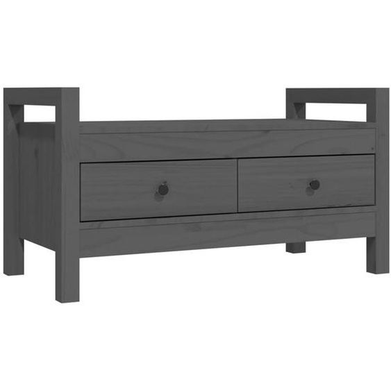 Banc dentrée Gris 80x40x43 cm Bois de pin massif