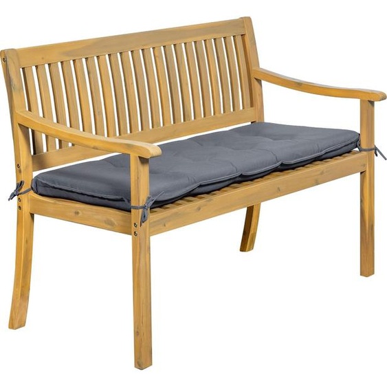 Banc en acacia SIMILAN - coussins gris