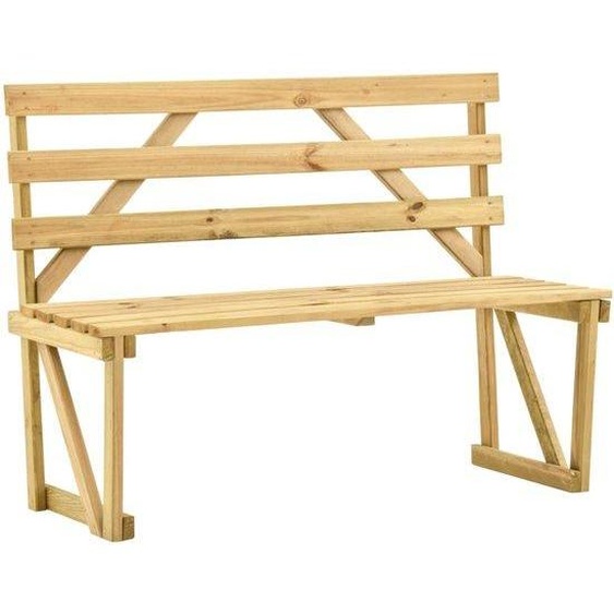 Banc en bois - 120 cm - Chêne - Résistant aux intempéries et écologique - Banc de jardin classique