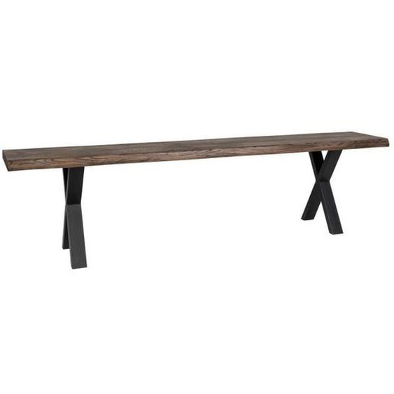 Banc en chêne huilé fumé avec pieds noirs - House Nordic - Série Toulon - Pour intérieur et extérieur