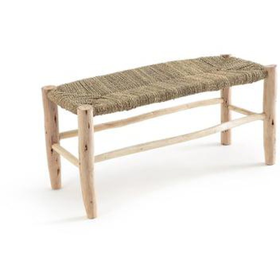 Banc GHADA, en bois de saule brut et doum tressé