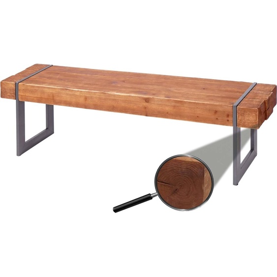 Banc HWC-A15, Banc de salle à manger, Sapin massif rustique MVG- ~ brun 160cm