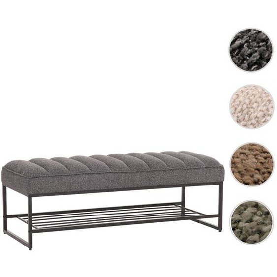 Banc HWC-N68 avec rangement pour chaussures Chenille métal 130cm gris foncé