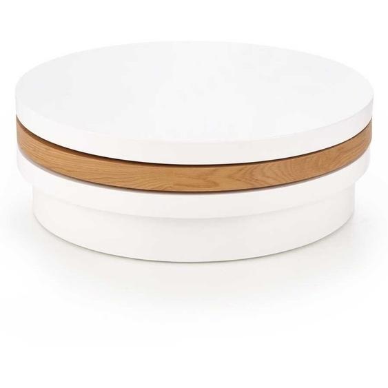 Banc rond Michelle pour le salon chêne blanc-doré