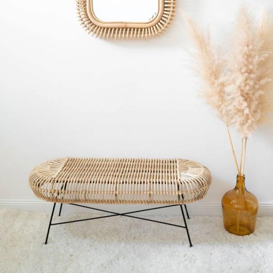 Banc Rotin Et Métal - Java Rotin Blanchi