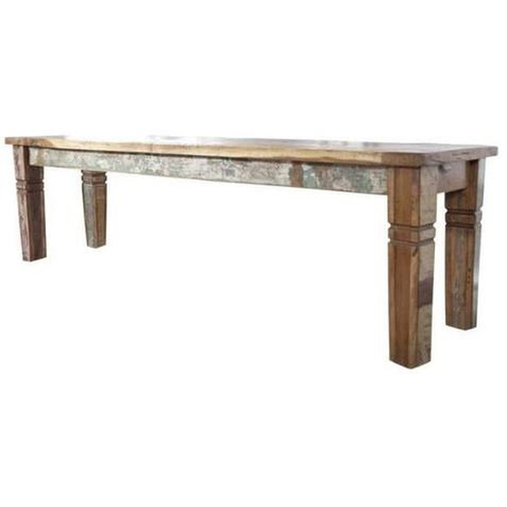 Banc Vintage en Bois de Récupération Laqué Multicolore - NATURE OF SPIRIT N° 36 - 180x40 cm