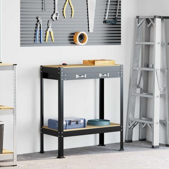 Atelier Noir 80 x 40 x 91 cm Bois dingénierie et métal