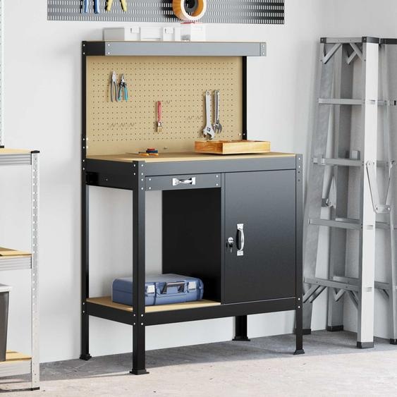 Atelier Noir 90 x 49 x 141 cm Bois dingénierie et métal
