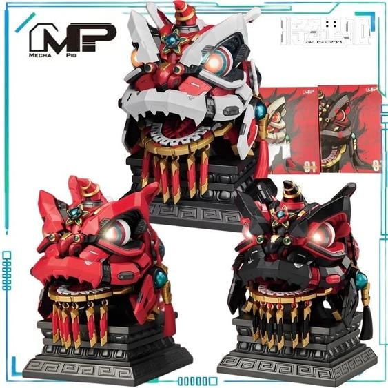 Bandai Mech Pig véritable MS GENERAL série Version normale modèle dassemblage en plastique Style chinois Lion danse garçon cadeau Collection modèle
