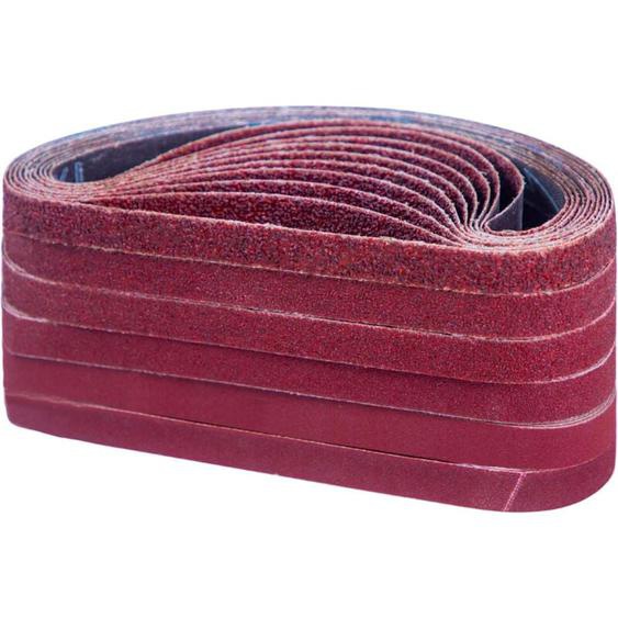 Bande Abrasive 13 x 457 mm,Ensemble de Bandes Abrasives(10 x grain 40/60/80/120/180/240 chacun) pour Ponceuses à Bande, compatible avec Black&Decker