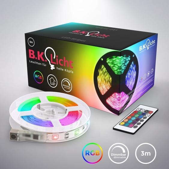 Bande LED 3m, RVB, télécommande, autocollant, changement de couleur, raccourcissable, ruban lumineux, éclairage décoratif pour chambre, salon, cuisine