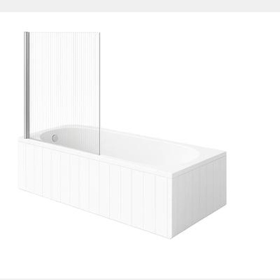 Bañera derecha O.Novo Mampara de baño izquierda Raywall cromada AURYS 170x70 cm, color blanco