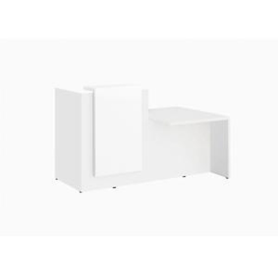 Banque d accueil Fifty L. 180 cm, comptoir à gauche - Blanc