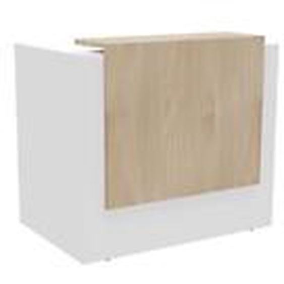 Banque daccueil Arold L. 126 x 88 cm - Module droit compact - Corps Blanc/Top Orme