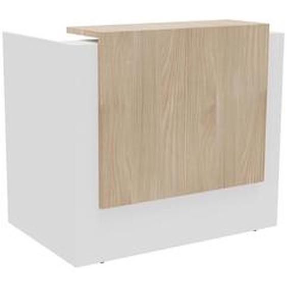 Banque daccueil Arold L. 126 x 88 cm - Module droit compact - Corps Blanc/Top Orme