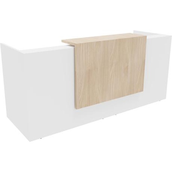 Banque daccueil Arold L. 246 x 88 cm - Module droit - Corps Blanc/Top Orme