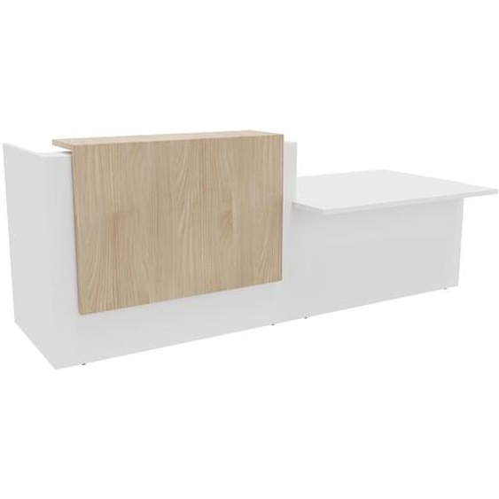 Banque daccueil Arold L. 286 x 88 cm - Module PMR comptoir à gauche - Corps Blanc/Top Orme