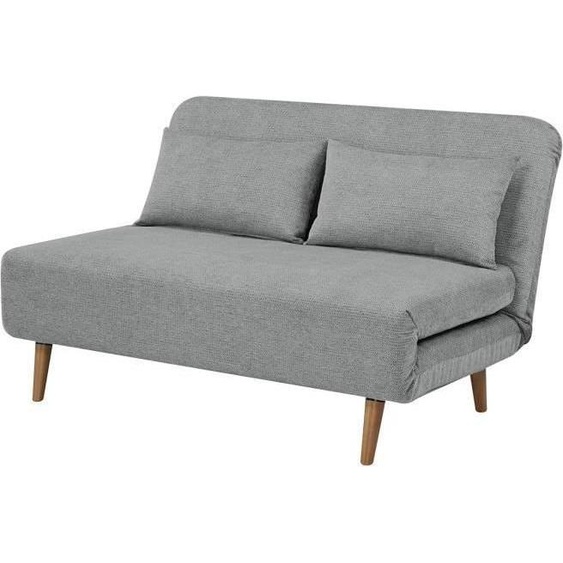 Banquette BZ - 2 places - Tissu Gris clair - 130 x 90 x 81 cm - DEPLO