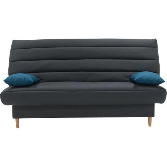 Banquette Clic Clac 3 Places, Tissu Anthracite, Style Scandinave, L 190 x P92 cm, Couchage 130x190 cm
