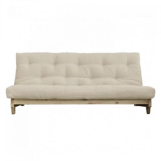 Banquette convertible FRESH pin coloris beige couchage 140x200 cm.