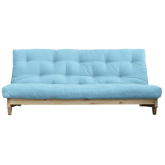 Banquette convertible futon FRESH pin coloris bleu clair couchage 140*200 cm.