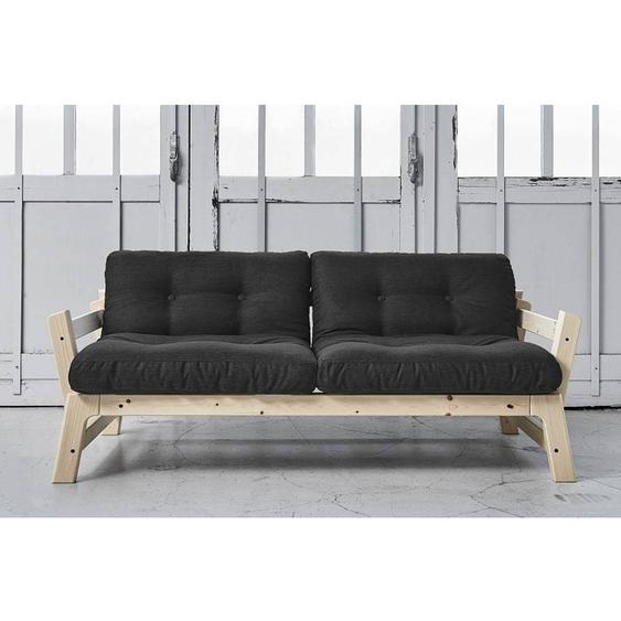 Banquette convertible STEP en pin massif matelas futon dark grey couchage 75*200cm