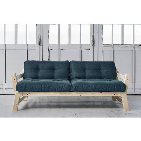 Banquette convertible STEP en pin massif matelas futon deep blue couchage 75*200cm