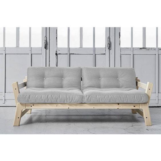 Banquette convertible STEP en pin massif matelas futon light grey couchage 75*200cm