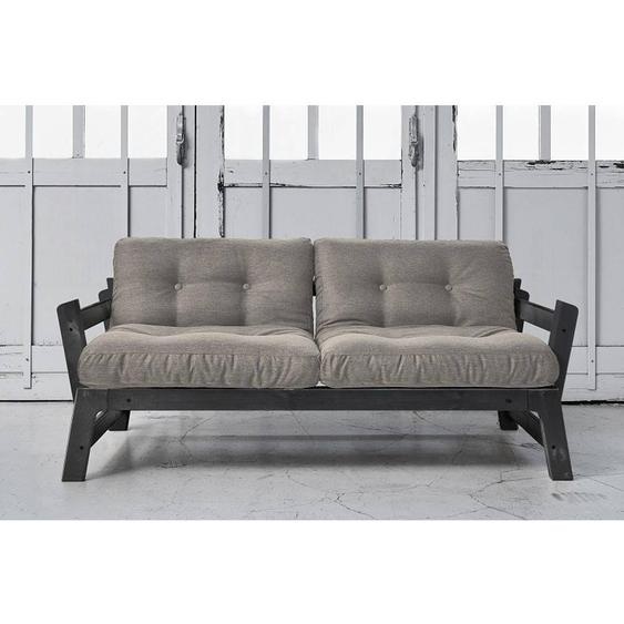 Banquette convertible STEP noire matelas futon gris granite couchage 75*200cm