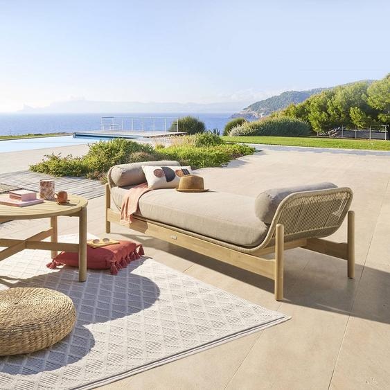 Banquette de jardin DEONA Taupe   Acacia 1 place - Polyester, certifié FSC® Hespéride