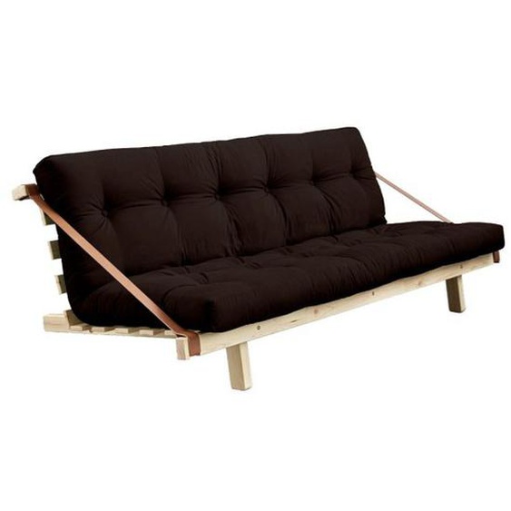 Banquette futon JUMP en pin massif coloris marron couchage 130 cm.