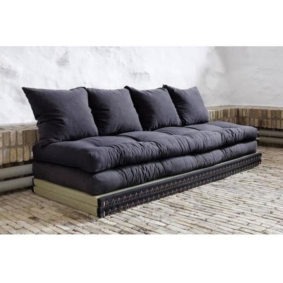 Banquette futon tatami CHICO - INSIDE 75 - Gris foncé - Couchage 2 x 70*200 cm