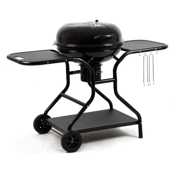 Barbecue à charbon de bois, diamètre 57 cm, surface de cuisson : 16 kg, en acier émaillé, pour une utilisation extérieure