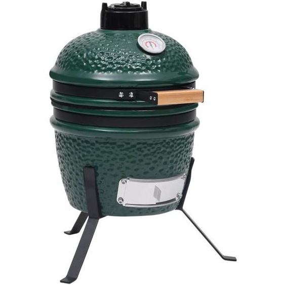 Barbecue à fumoir Kamado 2-en-1 Céramique 56 cm Vert