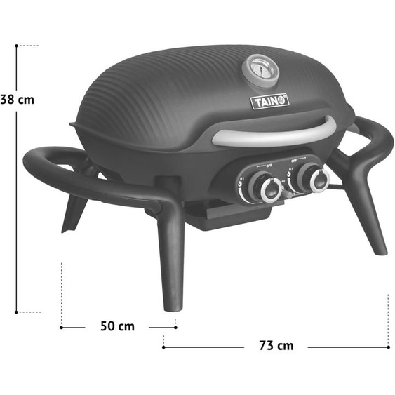 Barbecue à gaz - Barbecue de table - Barbecue pour balcon - Barbecue de camping - Cuisine extérieure - Format compact - Aluminium moulé