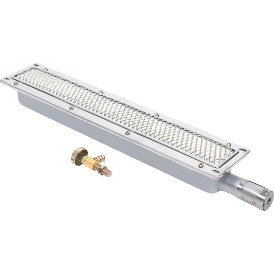 Barbecue à gaz BBQ - Barbecue à gaz - Acier inoxydable - Brûleur latéral infrarouge - Système de chauffage en céramique - Rectangulaire - Argent