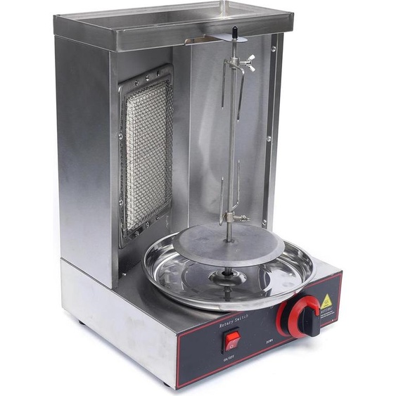 Barbecue à gaz en acier inoxydable - Barbecue de table infrarouge - 2000 W - 1 brûleur - Chaleur uniforme à 360° - Rectangulaire - Argent