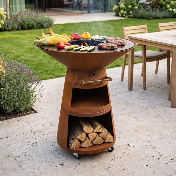 Barbecue à plancha ASH Prestige en acier Corten