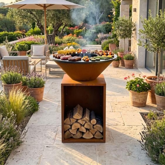 Barbecue ASH Canyon Plancha en acier Corten