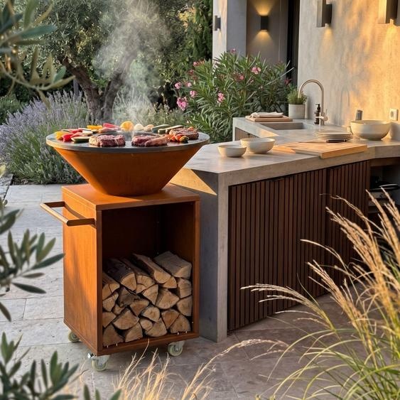 Barbecue ASH Fuego Plancha en acier Corten