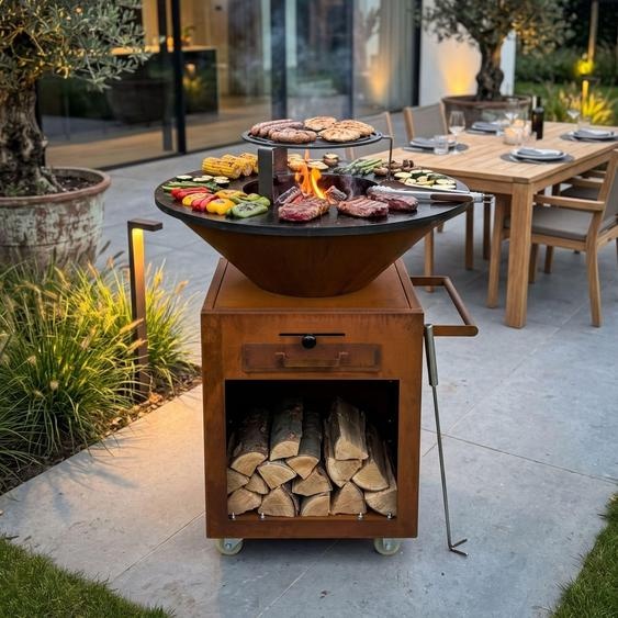 Barbecue ASH Grillmaster Plancha en acier Corten